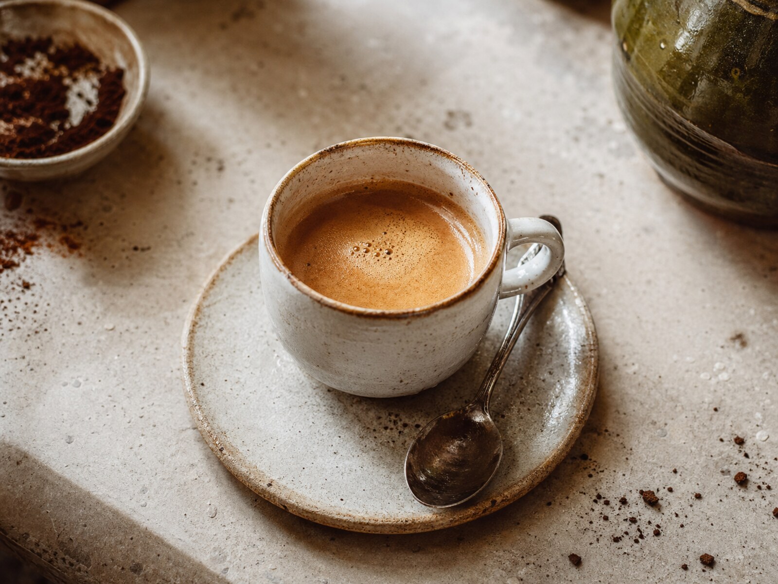 Espresso recien servido